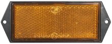 102mm x 40mm oranje / amber reflector rechthoek met&nbsp;e4&nbsp;keurmerk - reflector met schroefgaten - boutverbinding ref