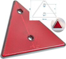133 x 152 mm driehoek reflector met e11 keurmerk - waarschuwingsdriehoek - reflectordriehoek met boutgaten 