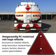 133 x 152 mm driehoek reflector met e11 keurmerk - waarschuwingsdriehoek - reflectordriehoek met boutgaten 