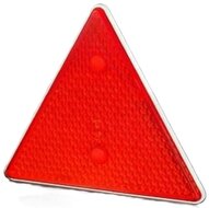 160x140mm reflector driehoek rood - driehoekreflector&nbsp;e9 keurmerk&nbsp;- reflectieplaat - waarschuwing reflector - was