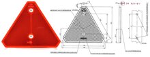 143 x 125 mm driehoek reflector rood -&nbsp;opschroefbare driehoekreflector - aanhangerreflector - reflector met boutverbindi
