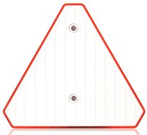 143 x 125 mm driehoek reflector rood -&nbsp;opschroefbare driehoekreflector - aanhangerreflector - reflector met boutverbindi