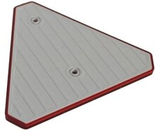 143 x 125 mm driehoek reflector rood -&nbsp;opschroefbare driehoekreflector - aanhangerreflector - reflector met boutverbindi