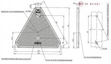 143 x 125 mm driehoek reflector rood -&nbsp;opschroefbare driehoekreflector - aanhangerreflector - reflector met boutverbindi