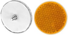 63 mm ronde oranje reflector met e20 keur - amber reflector met boutverbinding - aanhangerreflector voor de zijkant rond