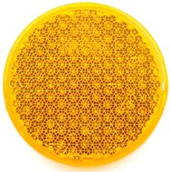 63 mm ronde oranje reflector met e20 keur - amber reflector met boutverbinding - aanhangerreflector voor de zijkant rond