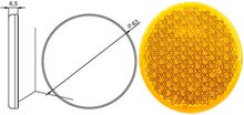 63 mm ronde oranje reflector met e20 keur - amber reflector met boutverbinding - aanhangerreflector voor de zijkant rond