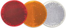 63 mm ronde rode&nbsp;reflector met e20 keur - &nbsp;reflector rood met boutverbinding - aanhangerreflector voor de achterk