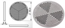 60 mm ronde witte reflector zelfklevend met e 20 keurmerk - reflector rond wit - aanhangerreflector - plakreflector