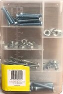 50 delige assortiment doosje m3 - m4 en m5 bouten en moeren met kruiskop - moer en bout - opbergboxje bouten en moeren