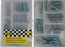 50 delige assortiment doosje m3 - m4 en m5 bouten en moeren met kruiskop - moer en bout - opbergboxje bouten en moeren