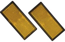 86 x 40 mm benson 2x oranje rechthoek&nbsp;reflector plak e4 keurmerk - plakreflector&nbsp;- reflectoren zijkant van de aan
