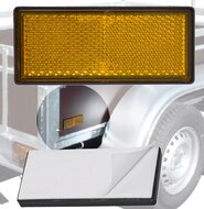86 x 40 mm benson 2x oranje rechthoek&nbsp;reflector plak e4 keurmerk - plakreflector&nbsp;- reflectoren zijkant van de aan