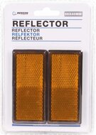 86 x 40 mm benson 2x oranje rechthoek&nbsp;reflector plak e4 keurmerk - plakreflector&nbsp;- reflectoren zijkant van de aan