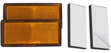 86 x 40 mm benson 2x oranje rechthoek&nbsp;reflector plak e4 keurmerk - plakreflector&nbsp;- reflectoren zijkant van de aan
