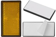 86 x 40 mm benson 2x oranje rechthoek&nbsp;reflector plak e4 keurmerk - plakreflector&nbsp;- reflectoren zijkant van de aan
