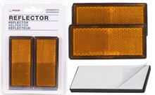 86 x 40 mm benson 2x oranje rechthoek&nbsp;reflector plak e4 keurmerk - plakreflector&nbsp;- reflectoren zijkant van de aan