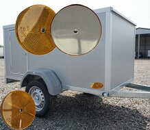 84 mm ronde amber / oranje reflector schroefbaar e20 keurmer&nbsp;- aanhangerreflector - rondereflector - schroef reflector