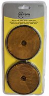 2X 85 mm ronde oranje / amber schroefbare reflector e4 keurmerk - boutbare reflector rond - aanhangerreflector zijkant