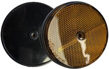 2X 85 mm ronde oranje / amber schroefbare reflector e4 keurmerk - boutbare reflector rond - aanhangerreflector zijkant