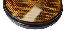 2X 85 mm ronde oranje / amber schroefbare reflector e4 keurmerk - boutbare reflector rond - aanhangerreflector zijkant