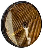 2X 85 mm ronde oranje / amber schroefbare reflector e4 keurmerk - boutbare reflector rond - aanhangerreflector zijkant