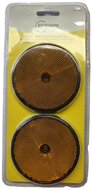 2X 85 mm ronde oranje / amber schroefbare reflector e4 keurmerk - boutbare reflector rond - aanhangerreflector zijkant