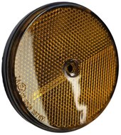 2X 85 mm ronde oranje / amber schroefbare reflector e4 keurmerk - boutbare reflector rond - aanhangerreflector zijkant