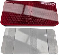 93 x 43 mm rode plakreflector e20 keurmerk - rechthoek zelfklevende horpol reflector - aanhangerreflector hor-8