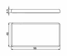 95 X 45 mm rode rechthoek plak reflect