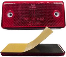 96 x 42 mm rode schroefbare en plak reflector&nbsp;e20 keurmerk&nbsp; - aanhangerreflector was - zelfklevende en boutbare r