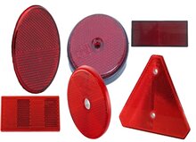 68X19 mm rode rechthoek reflector - plakreflector rood - zelfklevende reflector voor achterkant voertuig
