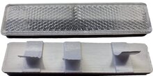 105 x 25 mm rechthoekige witte plakreflector e9 keurmerk - aanhangerreflector zelfklevend horpol - reflector wit langwerpig 