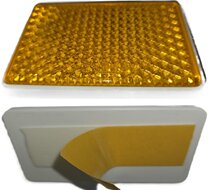 90&nbsp;x 56 mm rechthoekige oranje / amber plak reflector e20 keurmerk - up-40 wital reflector - aanhangerreflector zijkant