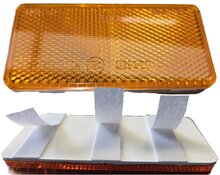 94 x 44mm oranje / amber rechthoek plak reflector e20 keurmerk - hor 8 horpol aanhangerreflector - plakreflector