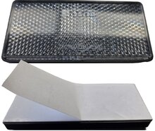 85&nbsp;x 38 mm witte rechthoekreflector plak&nbsp;&nbsp;e24 keurmerk - plakreflector langwerpig wit - voorkant voertuig 