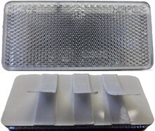 94 x 44 mm witte rechthoek plak reflector met e20 keurmerk - zelfklevende langwerpige reflector wit horpol - hor-8&nbsp;