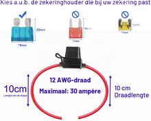 32v dc 30 ampere waterdichte zekeringhouder - zweefzekering houder inline - steekzekeringhouder - vlaksteekzeringhouder