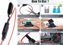 32v dc 30 ampere waterdichte zekeringhouder - zweefzekering houder inline - steekzekeringhouder - vlaksteekzeringhouder