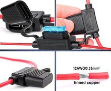32v dc 30 ampere waterdichte zekeringhouder - zweefzekering houder inline - steekzekeringhouder - vlaksteekzeringhouder