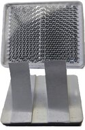 48 x 38&nbsp;mm witte rechthoek plakreflector&nbsp;- plak reflector wit ema&nbsp;horpol - aanhangerreflector voorkant voe