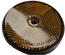 60 mm oranje / amber boutverbinding reflector e4 keurmerk&nbsp;- aanhangerreflectoren zijkant&nbsp;- reflector met schroefg