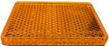 57 X 38 mm oranje / amber plak reflector met e3 keurmerk - rechthoekreflector aj.ba ct.55 - plakreflector aanhanger en voertuig
