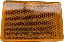 57 X 38 mm oranje / amber plak reflector met e3 keurmerk - rechthoekreflector aj.ba ct.55 - plakreflector aanhanger en voertuig