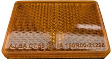 57 X 38 mm oranje / amber plak reflector met e3 keurmerk - rechthoekreflector aj.ba ct.55 - plakreflector aanhanger en voertuig