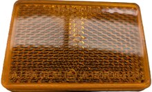57 X 38 mm oranje / amber plak reflector met e3 keurmerk - rechthoekreflector aj.ba ct.55 - plakreflector aanhanger en voertuig
