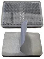 55 x 38 mm witte plak reflector&nbsp;rechthoek e3 keurmerk - aj.ba reflector wit zelfklevend - aanhangerreflector voorkant