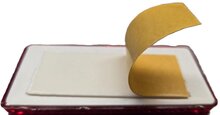 95 X 45 mm rode rechthoek plak reflector e20 keurmerk - zelfklevende&nbsp;reflector wital up-60&nbsp;rood - achterkant voer