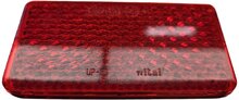 95 X 45 mm rode rechthoek plak reflector e20 keurmerk - zelfklevende&nbsp;reflector wital up-60&nbsp;rood - achterkant voer