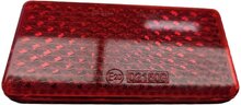 95 X 45 mm rode rechthoek plak reflector e20 keurmerk - zelfklevende&nbsp;reflector wital up-60&nbsp;rood - achterkant voer